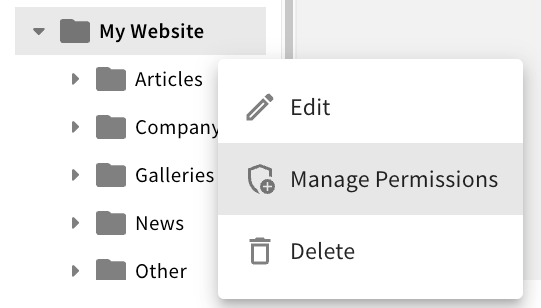 Manage Permissions Option